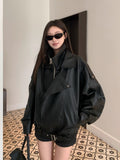 2026 Black Vintage Leather Coat Women's Autumn New Leather Jacket Cool Wind Small Locomotive Shirt Top