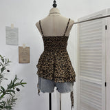 Real Shooting With Chest Pad 2026 Summer New Slings Female Hottie Design Leopard-Print Leaves Floating Belt 9329