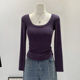 2026 Early Spring With Chest Mat With A Bottom Shirt T-Shirt Commuting New Explosion Can Wear A Repair-In-Wearing Korean Top