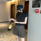 Simply Wind Half-High Collar Sleeveless Knitted Shirt Women's Summer Slim Design Sweater Waist High-End Feel Top