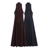 Autumn 2025 New Women's Fashion Sexy Hot Girl Show Back Long Dress 5063253