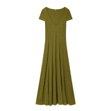 2026 Spring And Summer New Women's V-Neck Threaded Short-Sleeved Dress 4174038