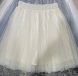 Summer Net Yarn Short Skirt Girl Small A Skirt 2025 Color Half-Dress Skirt Slimy Fairy Fluffy Skirt