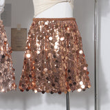 Smooth High-Waist Shiny Babes Half-Dress A-Word-Packed Birthday Party Short Skirt 91116