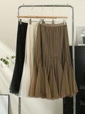 Two Sides Wearing A Net Yarn Skirt Women 2025 Spring New High-Rise Shade Across The Hundred Folded Skirt A Word Big Swing Fishtail Long Skirt