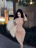 Pure Lust Wind Cross V Collar Short-Sleeved Dress Women's Summer Folds Tight Dress Show Body To Pack Her Hip Short Skirt