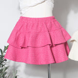 Real Shooting Long-Term Plus Single Coarse Flowers, Cake Skirt A Fluffy Half Skirt Girl Tight Waist Anti-Walking Short Skirt 1111