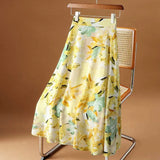 Oil Painting Style Half Dress Women's Spring And Summer 2025 New Hanging Flower Skirt High Waist Thin A Word Chiffon Skirt Long