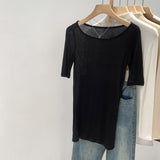 Leier Tilme Wool Medium Thin Short-Sleeved T-Shirt 2026 New Unique Beautiful Top