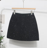 Real Shooting Explosion Small Scented Squint A Short Skirt Women Winter High Waist This Pack Hip Anti-Walking Short Skirt 1312