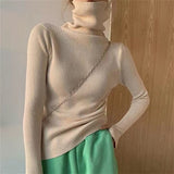 Heap High-Necked Cover Finger Tight-Up Sweater Women 2026 Autumn And Winter New Knitted Bottom Shirt Full Of Long Sleeve Tops