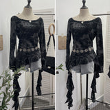 Real Shooting Niche Does Not Hit The Wasteland Hottie Wearing Hooded Holes Long Sleeves Irregular Ribbon Clothing 9297