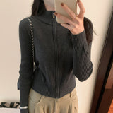 2026 Early Spring Simple Atmospheric Solid Color Pit Knitted Shirt Jacket Early Autumn New Coat Woven Cardigan Niche Wear