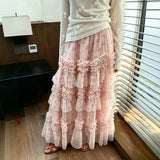 Real Shooting French Lace Lace Dress Girl Sweet Princess Dress Design Fluffy Cake Skirt