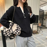 Great-Looking Inside Sweater Loose Long-Sleeved Knitted Bottom Shirt Women Autumn And Winter Light People Know The Old Money Style To Wear On The Top