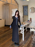 Early Autumn French Knit V-Necked Dress Woman 2025 New Gold Miu Wearing A Bag Of Fish Tail Skirt