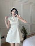 New Chinese Improved Cheongsam Young Young Man With Waist Temperament High-End Feel Fancy Flying Sleeve Dress Summer