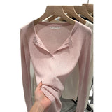 2026 Early Spring Temperament Wool V Collar Inside The Knitted Bottom Shirt Women Commuter High-End Feel Blouse Autumn