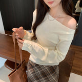 Kochie Miu Wears Long-Sleeved Knitted Shirt Women's Autumn 2025 New High-End Temperament Top