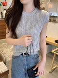 2026 Summer New Hollow Knitted Short-Sleeved T-Shirt Women's Unique Super Beautiful Body-Scuffed Ice Silk Top