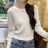 Vintage Sesame Sweater Pure Cotton High-End Knitted Jersey Women 2025 New Autumn And Winter Han Idling Wearing Short Top
