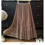 French Fairy Temperament Lace Hollow Tuk Tuk-Dress Girl Summer 2025 High-Waist A Word Loose Folding Large Swing Skirt