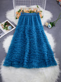 Real Shooting Autumn And Winter New 2025 Korean Original Heavy Industry Thousand Layer Wooden Ear Cake Skirt Beautiful Long Pony Dress