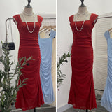 Real Shoot ñÞÖåÍø ¶ÖåÍø Side-Shoulder Vest Dress With Hip Slimming Long Dress With Inner Lining 8831