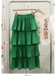 Wood Ear Splicing A Hundred Folds Of The Skirt Women In The Autumn And Summer Of 2025 New Medium And Long Cake Skirt