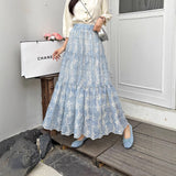 Trickflower Embroidery Half Dress Woman Summer 2026 New High-Rise Thin-Skinny Feeling A-Word Large Swing Umbrella Skirt Skirt