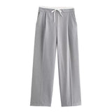 Autumn 2025 New Women's Fashion Casual Street Double Waist Wide Leg Pants 1608225