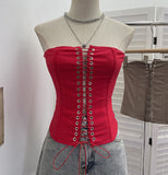 Real Shooting Tset Boa Tart Tset Tset Tsets With Anti-Slip Strip Design Hollow Outside Wearing Short Vest 2829