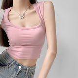 Summer New Generous Tie Sling Vest Commuting Slim Thin Open Umbilled Collar Collar Sexy Blouse Woman