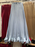 Specially For Women's Clothing New Temperament With Heavy Industry Petals Wood Ear 100 Folded Skirt