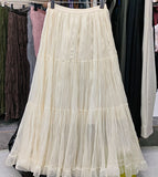 Autumn Folded Net Dress Large Size Women's A-Character Skirt Long Fairy Dress Cake Skirt Skirt Skirt Skirt