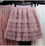 Layers Of Mesh Dress Women 2025 Summer New Tight Waist High Waist Thin Cake Skirt A Word Fluffy Skirt