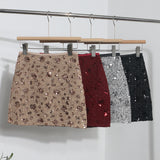 2025 New Scaro Squint Red Skirt High Waist Thin A Word Backbage Anti-Walking Short Skirt 8286
