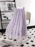 Heavy Industry Embroidery Net Yarn Half-Dress Women's Autumn 2025 New Medium-Changed Embroidery Dress Grand Embroidery Dress