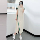 Fat Mm2025 New European Version Of The Design Feel The Fork Dress Size 300 Pounds Of Loose Thin Dress Summer