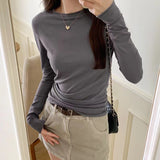 Thin Pure Hottie Long-Sleeved T-Shirt Girl Early Autumn 2025 New Ice Silk Breathable Shirt Repair Body