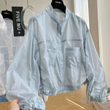 Design A Small Sense Of High-End Cramps Thin-Necked Sunscreen Women's European Summer Loose Short Jacket Jacket