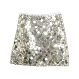 Real Shooting Atmosphere Heavy-Working Sequin A Short Skirt High Waist Thin Anti-Walking You Inner Liner Hip Skirt 8036