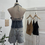 Wash Water Cowboy Hanging Neck Strap Rivet Sling Slings Waistline Hottie Naked Back Tie Woman 615