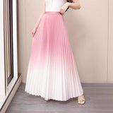 Gradient Color Half-Dress Woman High Waist Thin Feeling Fell 100 Folded Skirt In The Long A-Word Skirt