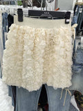 Korean Temperament White High-Waisted Three-Dimensional Rose Decorated With Feminine Short Skirt Sweet Age-Retraction A-Word Ass-Buffed Short Skirt