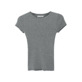 Spring And Summer New Leisure Round Collar Solid Color Repair Elastic Knitting T-Shirt Girl