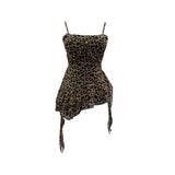 Real Shooting With Chest Pad 2026 Summer New Slings Female Hottie Design Leopard-Print Leaves Floating Belt 9329