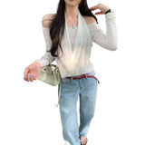 Lyselle Tiansian Two-Piece Long-Sleeved T-Shirt Girl 2026 Spring New Cross-Over Top