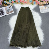 Lace A-Word Skirt Female Long-Skinny High-Rise Thin Elegant Dress In The Long Dress Multi-Colored