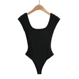 The New Sexy Generous Collar Tightness With A Thin Back-Joint Short-Sleeved T-Shirt Thai Top